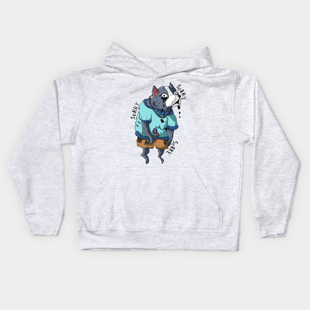 overly apologetic pitbull Kids Hoodie by Animal Surrealism